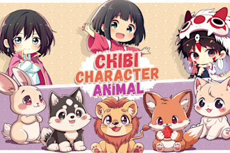 draw cute chibi character illustration and chibi animal art