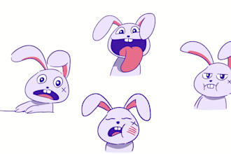create 2d cute and fun GIF for your social media stickers