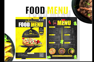 design food menu, restaurant menu and digital menu board