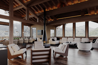 create photorealistic 3d rendering living room