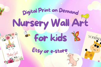 make kids nursery printable digital wall art for children and etsy