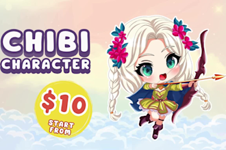 draw cute chibi character for your oc, pfp or any purposes