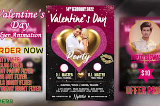 create animated valentines day flyer for social media post