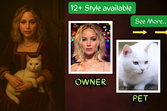 turn your pet and owner photo into 12 trendy ai portrait styles