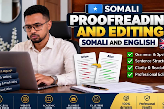 proofread and edit somali documents accurately
