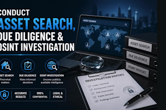 conduct asset search, due diligence and osint investigation