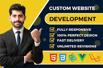 do website development, full stack web developer, html css js front end, backend