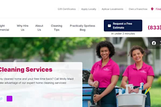 design responsive cleaning website, house, office, commercial cleaning website