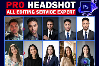 do ai headshot generation, business headshot editing, and professional retouch