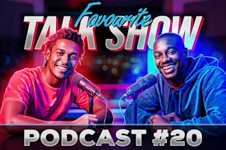 design eye catchy podcast youtube thumbnail for interview and talk shows