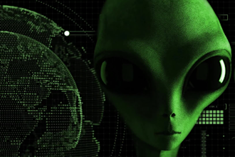 create scifi alien logo reveal intro