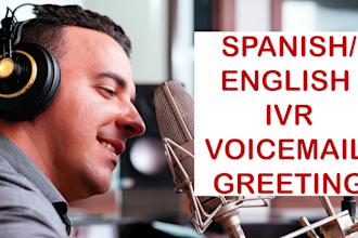 do a phone voicemail greeting in spanish or accented english
