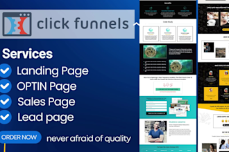 build  clickfunnels, systeme io, funnelish landing page