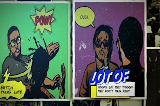 create an custom illustrated comic book lyric video for your song