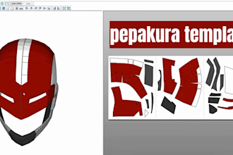 unfold pepakura file for foam cosplay mask helmet and armor of your design