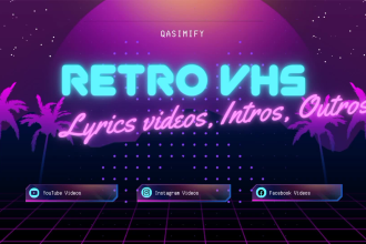 create retro vhs lyric video, retro intros and outros