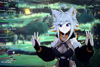 do live 2d, 3d vtuber character , face rig vrchat vriod model, furry avatar vrm