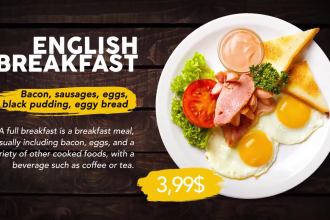 create restaurant food promo or food menu video