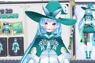 design live2d vtuber model, 2d vtuber rigging, 2d vtuber model for streaming