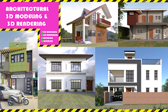 create photorealistic 3d house rendering, interior, exterior and walkthrough
