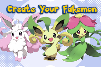 draw fakemon or pokemon art, pokemon trainer anime