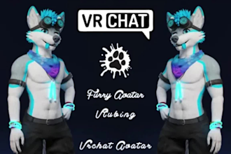 design and rig custom vrchat avatar, nsfw furry vrchat vtuber model 3d character