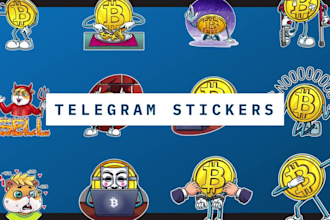 draw your telegram or discord stickers for crypto projects etc