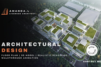 design and render exterior model for commercial building and house