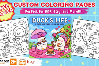 draw custom cozy bold and easy coloring book or coloring pages for KDP etsy