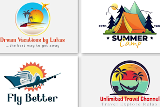design travel agency, tourism, adventure, mountain logo