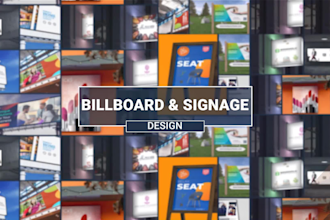 design print ready creative billboard, signboard and signage