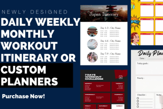 design your digital or printable daily, weekly, monthly planners and agendas