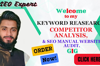do keyword research, competitor analysis and website audit