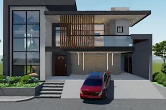 design and render 3d house exterior view and animation by architect