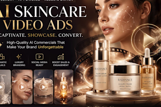 create ugc ai skincare product video ads , cosmetic video