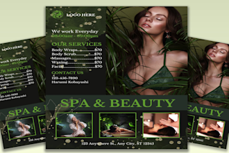 do salon, spa, and beauty flyers, price lists or brochures