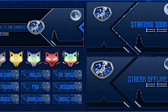 design custom animated twitch stream overlay package and logo