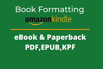 do book formatting kdp, lulu, ingramspark for ebook, print and cover design