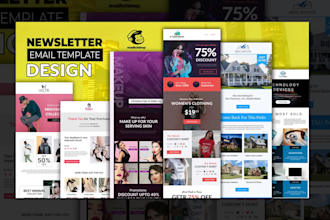 design editable email template or newsletter in klaviyo, kvcore, aweber,sendgrid