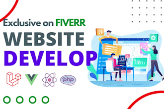 develop a website using laravel, php, next js, and node js