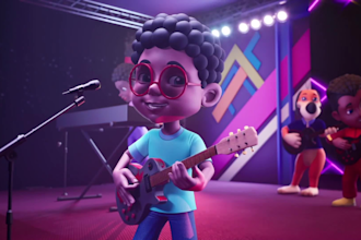 do 3d commercial animation,3dcharacter animation, kids animation, 3d music video