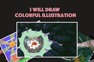 draw colorful illustration for you