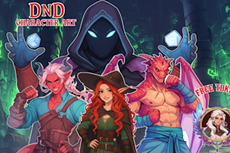 draw dnd character art, fantasy illustration or concept art