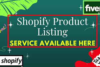 create product listing on shopify