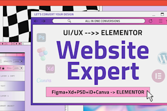 be elementor expert, convert PSD to wordpress, clone figma to wp,xd to elementor