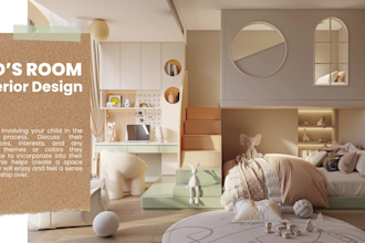 design kidsroom, bedroom, decor, workroom, playful