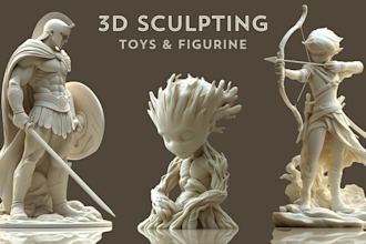sculpt 3d print ready stl, statue, figurine, toy, animal character model