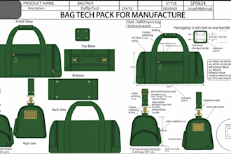 bag tech pack design, hand bag, back pack, purse, wallet, tote bag tech pack