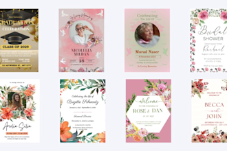 create wedding birthday greeting christmas baby shower funeral invitation card