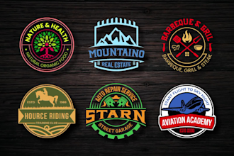 do a luxury vintage outdoor retro minimalist badge or sticker logo design